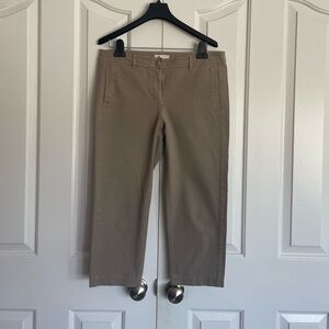 Eileen Fisher Organic Cotton Khaki Tan chino crop Pants S